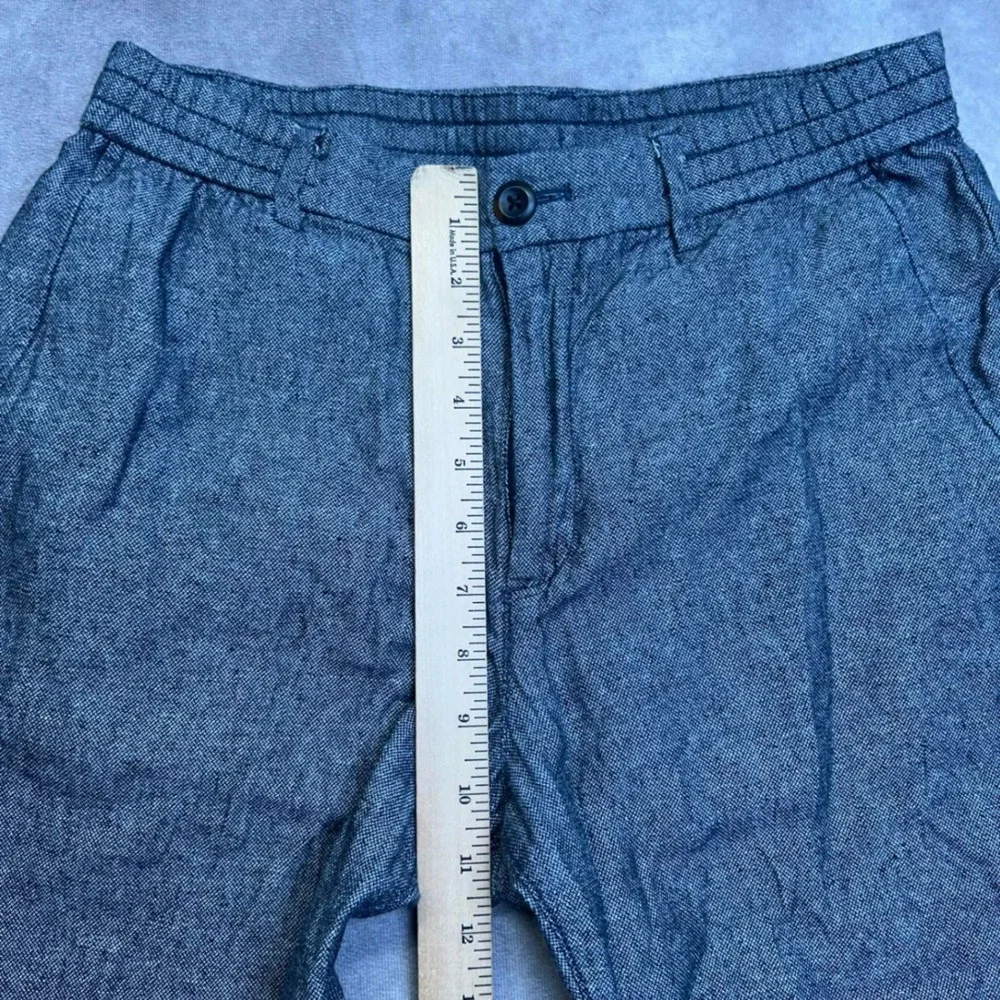 Banana Republic Athletic Fit Gray Linen Cotton Blend Pants Mens 30x30 Tapered